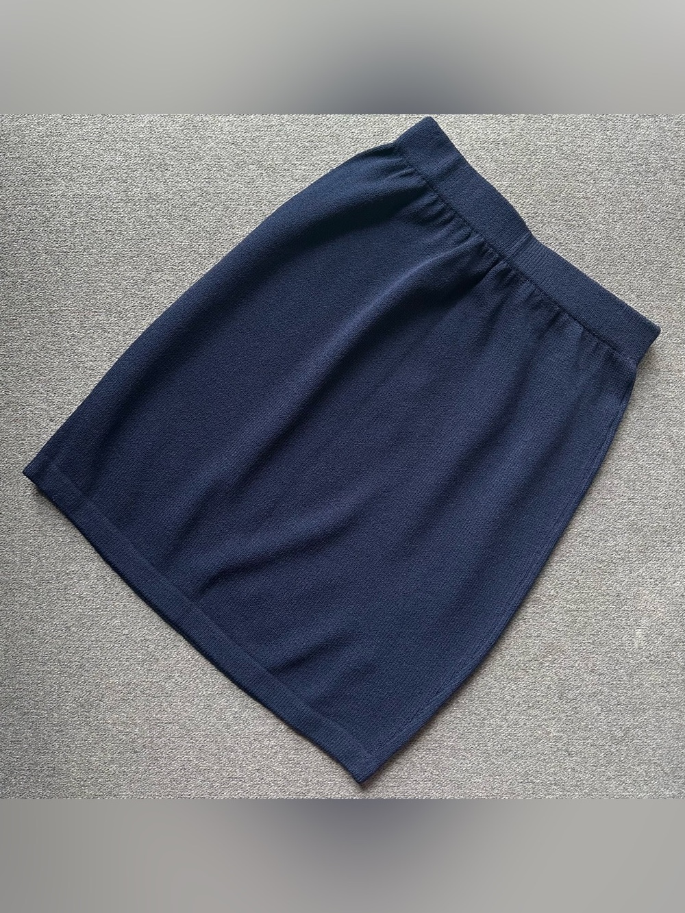 St. John Basics Navy Blue Wool Blend Santana Mini Skirt Size 4